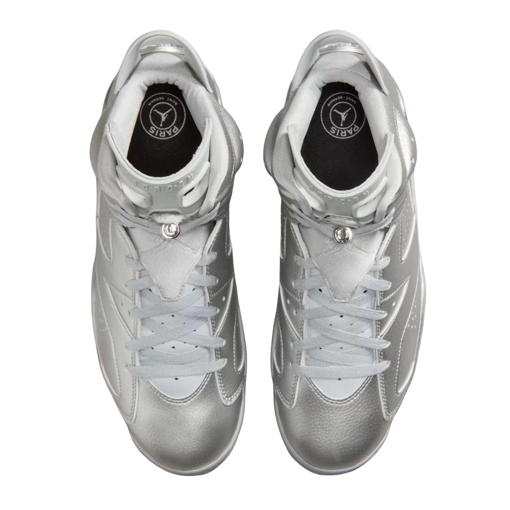 (Men's) Air Jordan 6 Retro PSG "Paris Saint-Germain / Metallic Silver" (2026) [IQ5135-001] Sneakers in Grey | FOOT NINJAS {4}