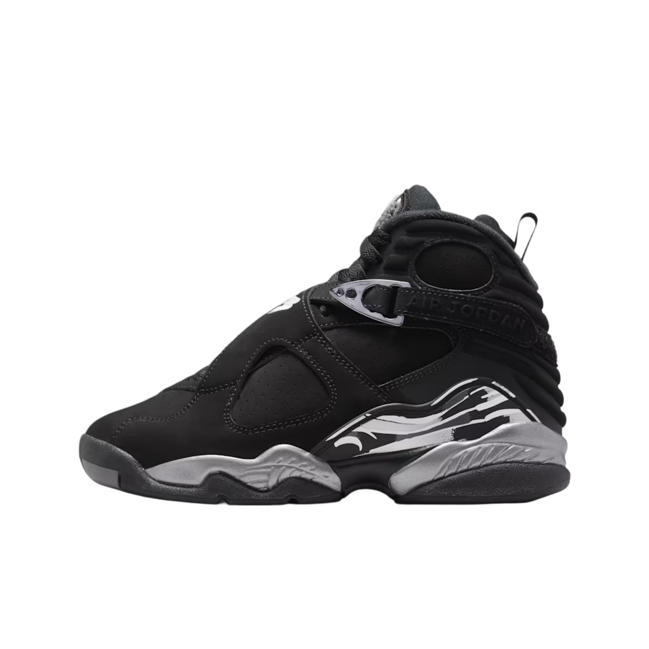 (GS) Air Jordan 8 Retro "Chrome" (2026) [305368-007] Sneakers in Black | FOOT NINJAS {1}