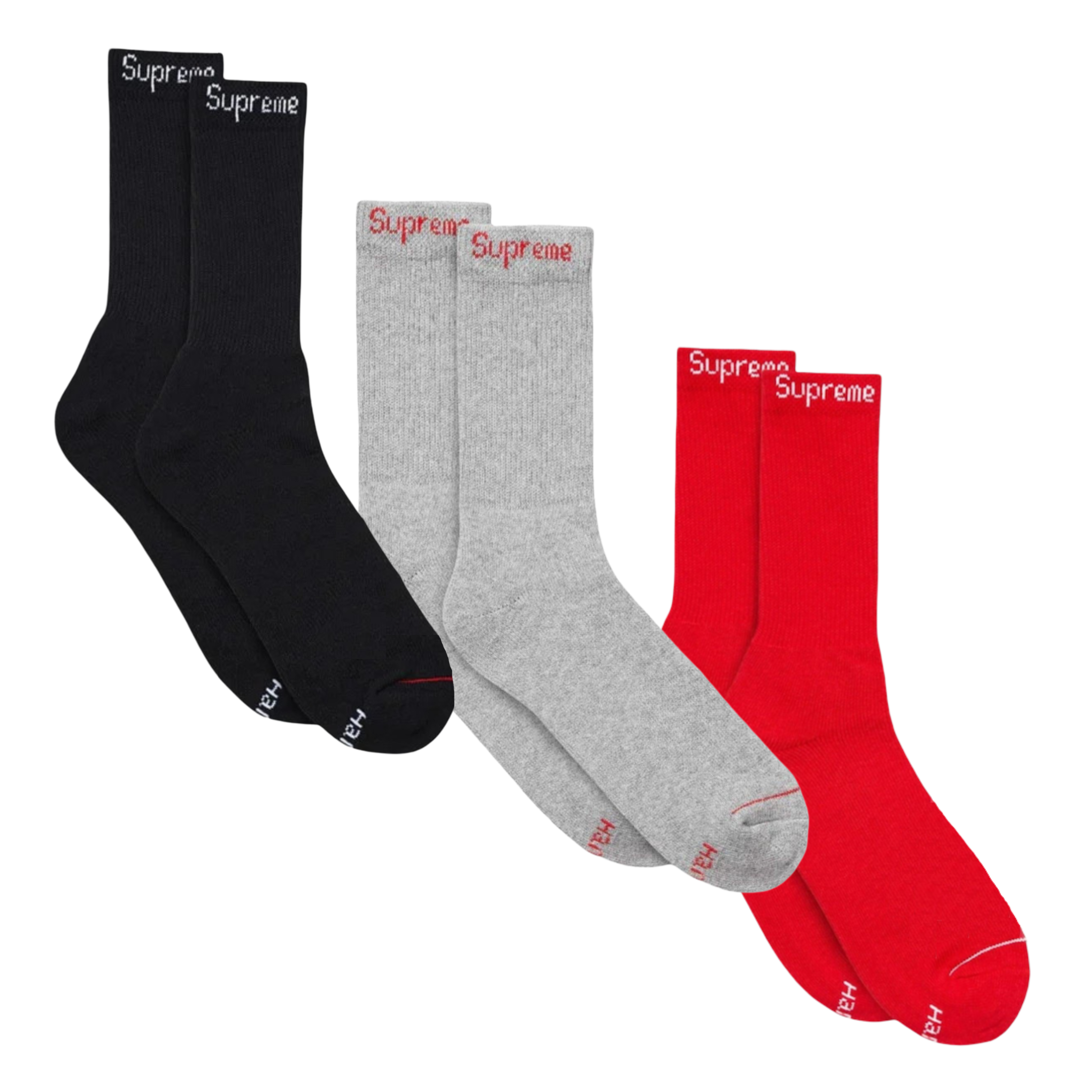 Supreme x Hanes Cushion Crew Socks (1 Single Pair of Socks) | FOOT NINJAS {14}