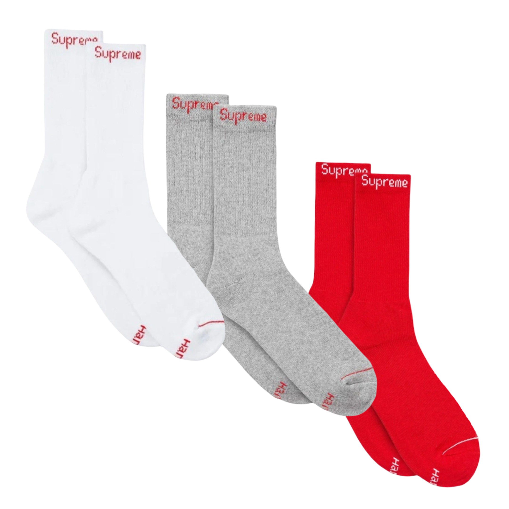 Supreme x Hanes Cushion Crew Socks (1 Single Pair of Socks) | FOOT NINJAS {15}