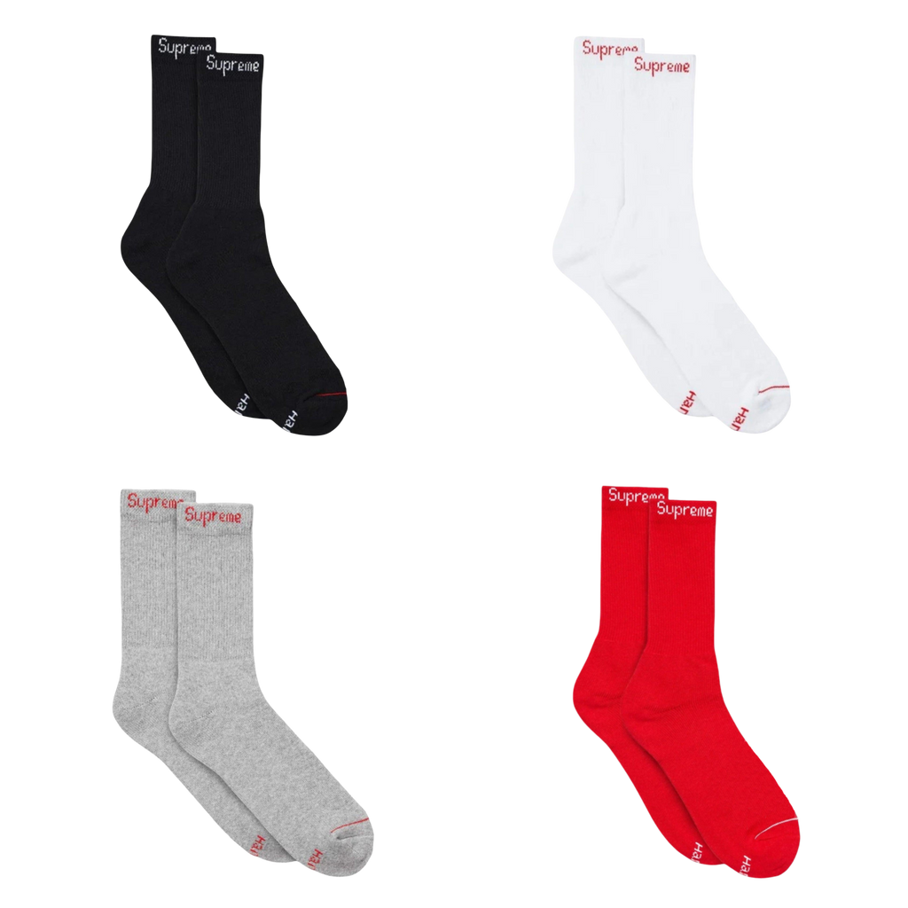 Supreme x Hanes Cushion Crew Socks (1 Single Pair of Socks) | FOOT NINJAS {1}