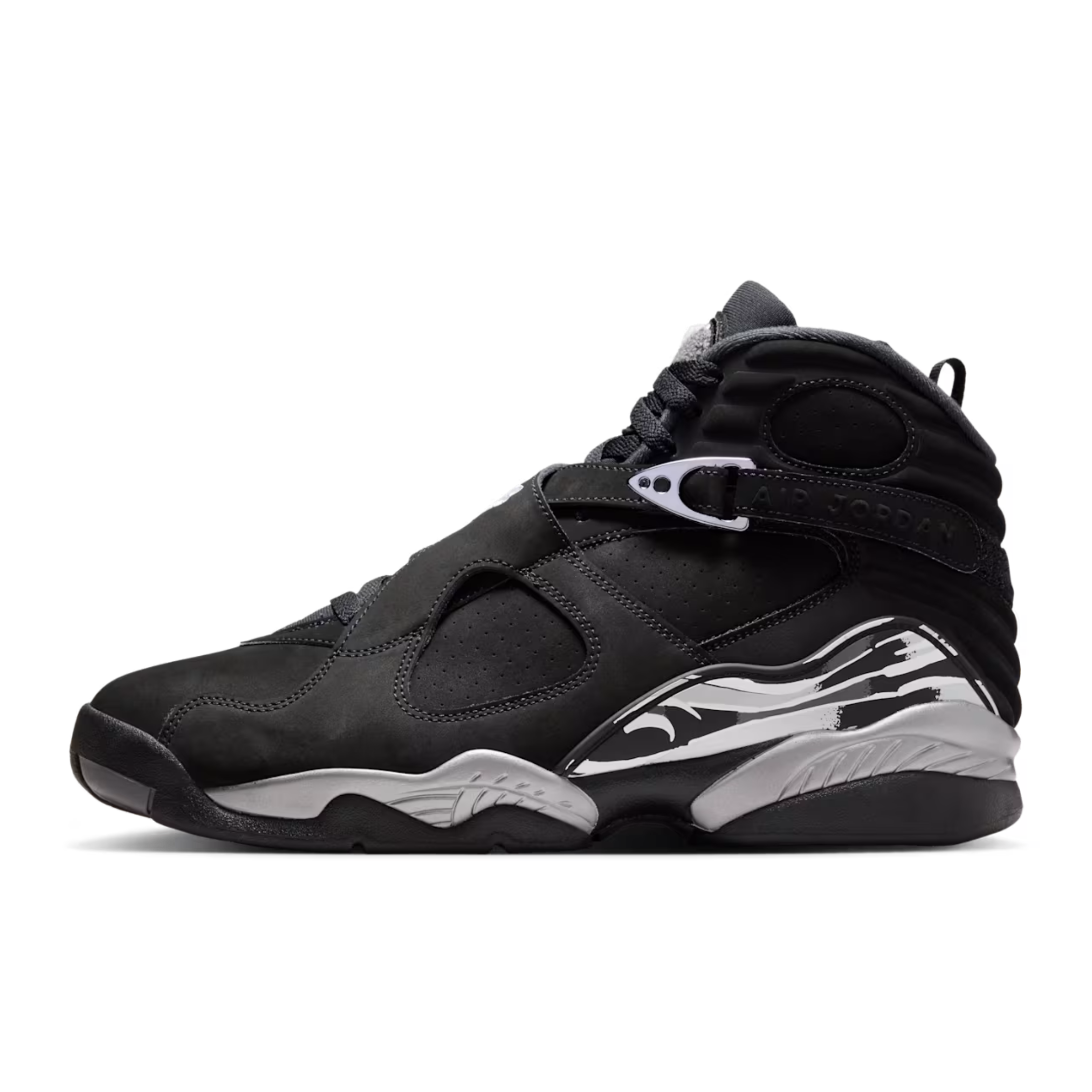 (Men's) Air Jordan 8 Retro "Chrome" (2026) [305381-007] Sneakers in Black | FOOT NINJAS {1}