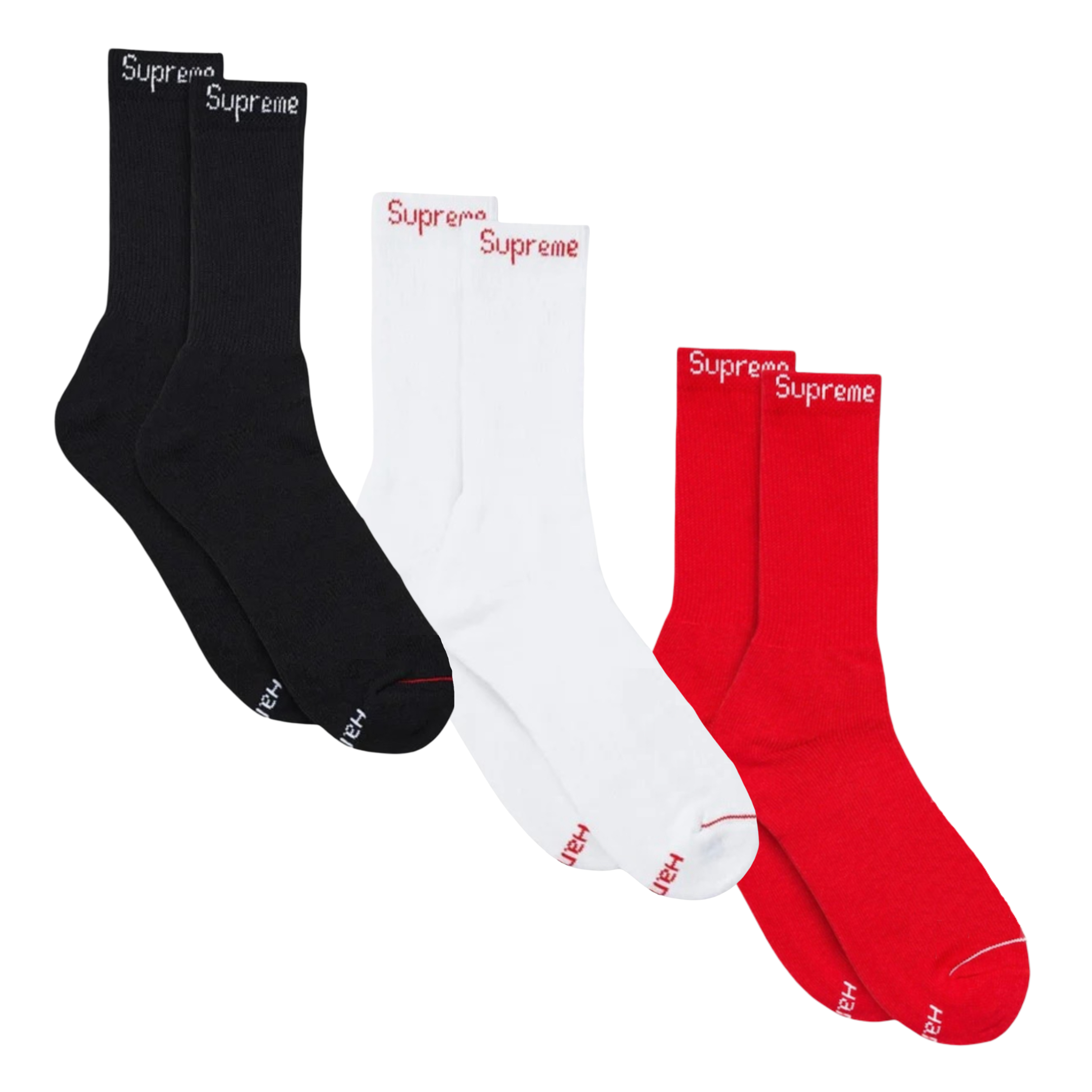 Supreme x Hanes Cushion Crew Socks (1 Single Pair of Socks) | FOOT NINJAS {13}