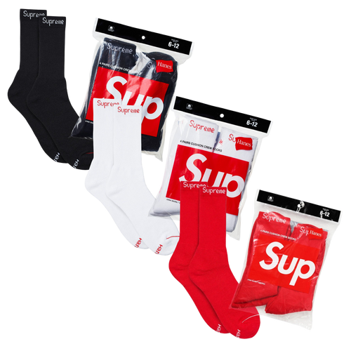 Supreme x Hanes Cushion Crew Socks (Full Pack of 4) | FOOT NINJAS {1}