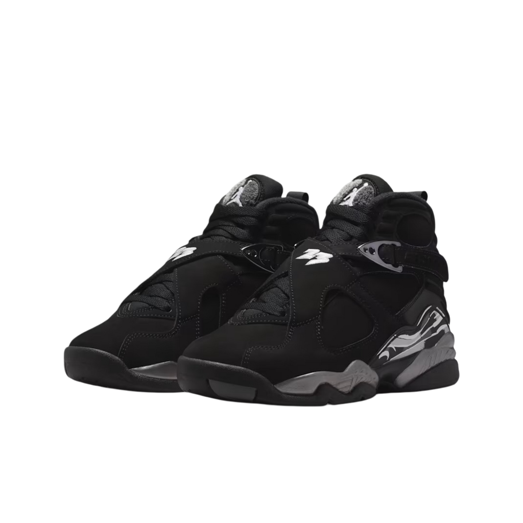 (GS) Air Jordan 8 Retro "Chrome" (2026) [305368-007] Sneakers in Black | FOOT NINJAS {3}
