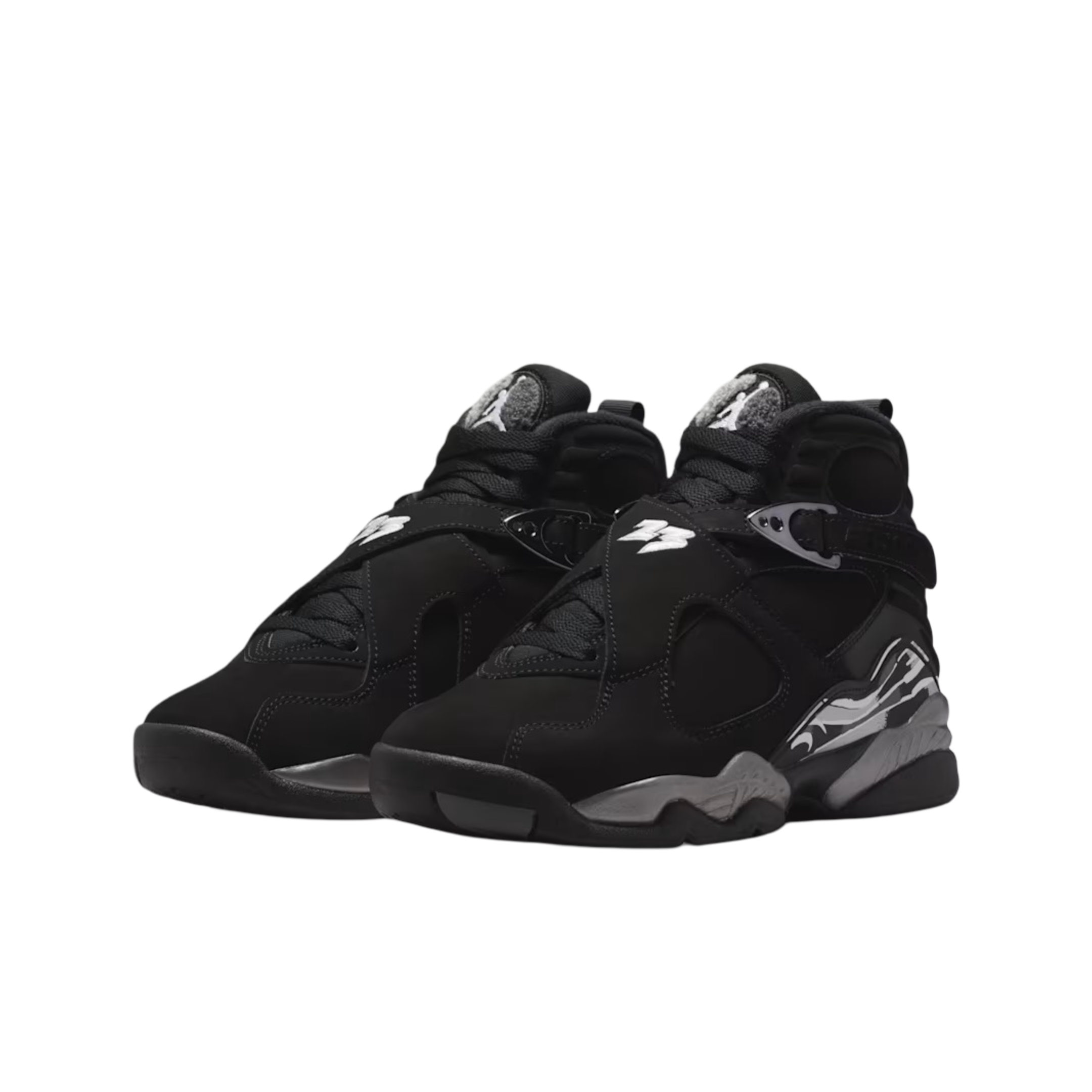 (GS) Air Jordan 8 Retro "Chrome" (2026) [305368-007] Sneakers in Black | FOOT NINJAS {3}