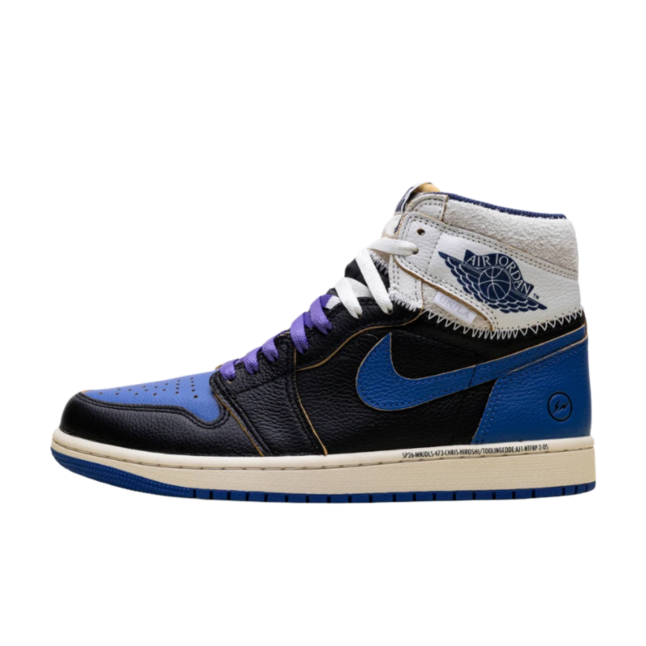 (Men's) Air Jordan 1 Retro High OG x Fragment Design x Union LA "Black / Sport Royal" (2026) [IO7847-001] Sneakers in Blue | FOOT NINJAS {1}