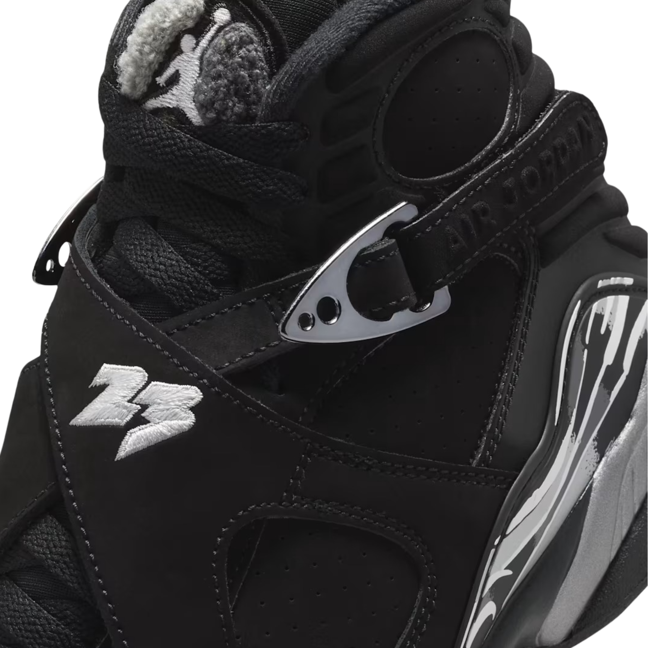 (GS) Air Jordan 8 Retro "Chrome" (2026) [305368-007] Sneakers in Black | FOOT NINJAS {7}