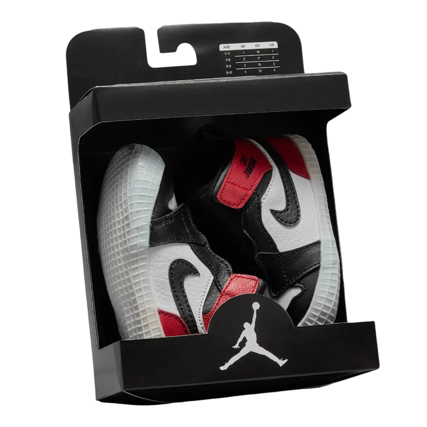 (Crib Bootie) Air Jordan 1 "Reimagined Black Toe" (2025) [HJ9289-061] Sneakers in Black | FOOT NINJAS {8}