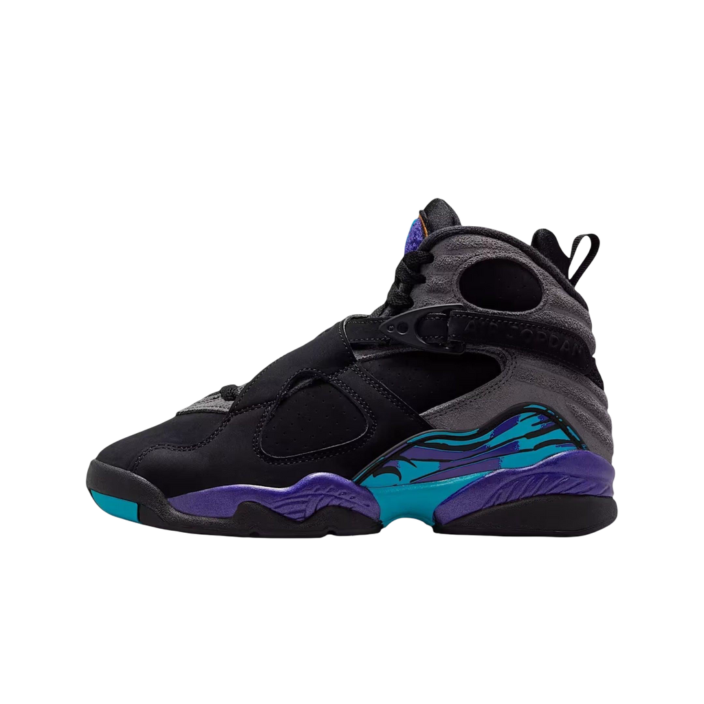 (GS) Air Jordan 8 Retro "Aqua" (2025) [305368-006] Sneakers in Black | FOOT NINJAS {1}
