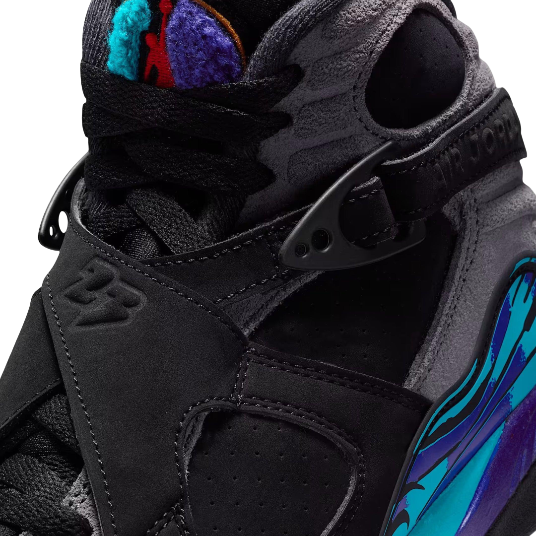(GS) Air Jordan 8 Retro "Aqua" (2025) [305368-006] Sneakers in Black | FOOT NINJAS {7}