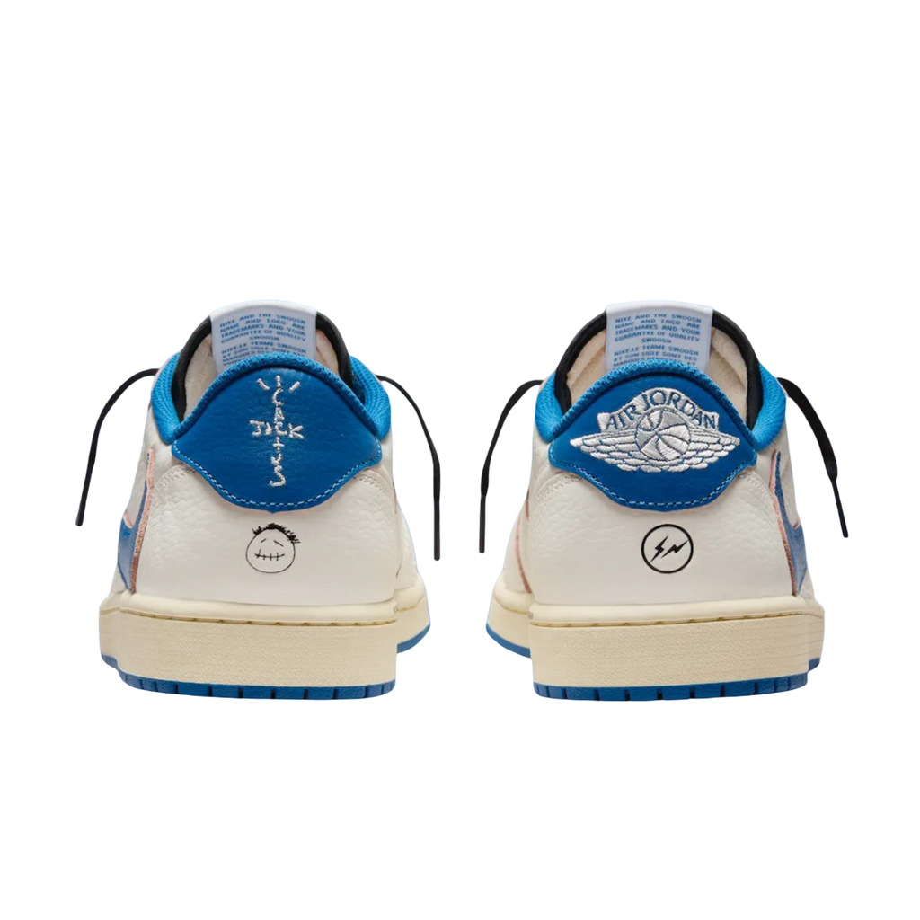(Men's) Air Jordan 1 Low OG SP x Cactus Jack x Travis Scott x Fragment Design "Sail / Military Blue" (2025) [DM7866-104] Sneakers in Blue | FOOT NINJAS {5}
