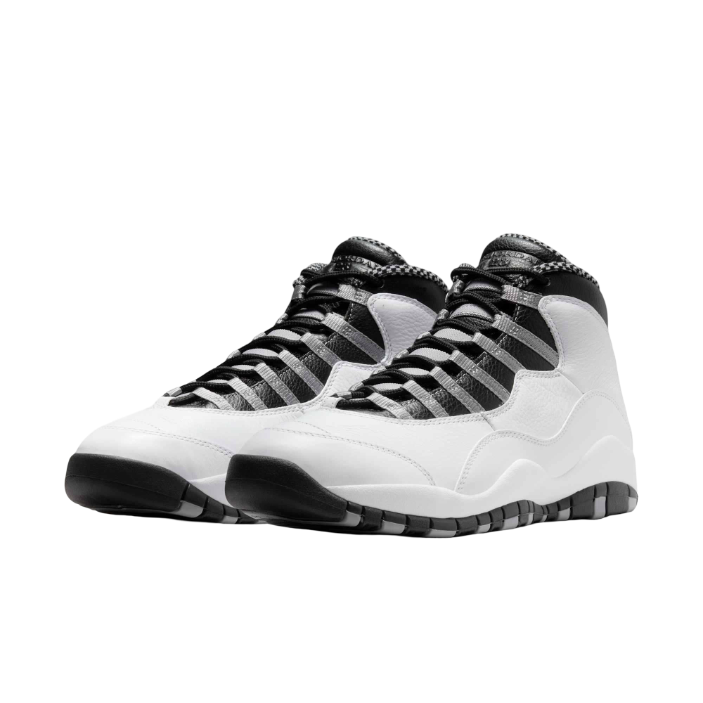 (Men's) Air Jordan 10 Retro "OG Steel" (2025) [HJ6779-104] Sneakers in White | FOOT NINJAS {3}