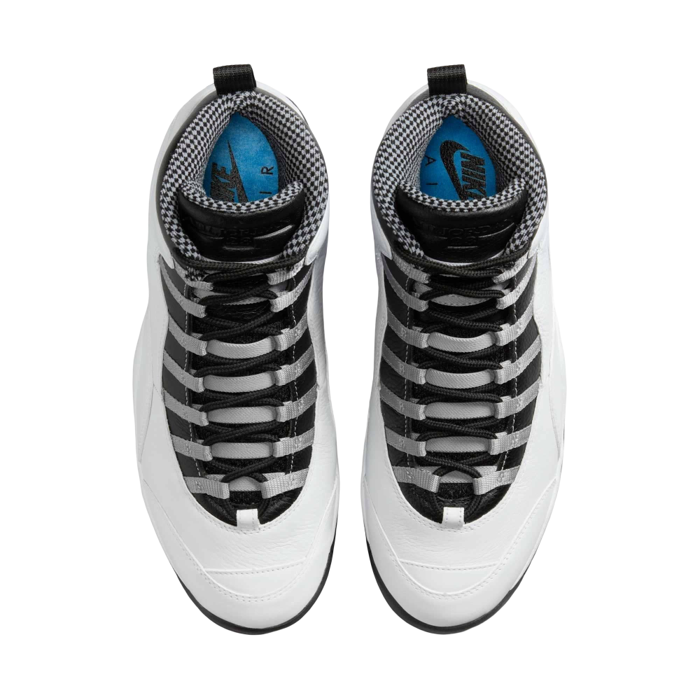 (Men's) Air Jordan 10 Retro "OG Steel" (2025) [HJ6779-104] Sneakers in White | FOOT NINJAS {4}