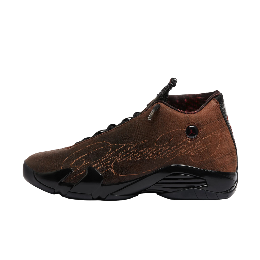 (Men's) Air Jordan 14 Retro x MOWALOLA "Metallic Gold" (2026) [IQ5708-001] Sneakers in Brown | FOOT NINJAS {1}