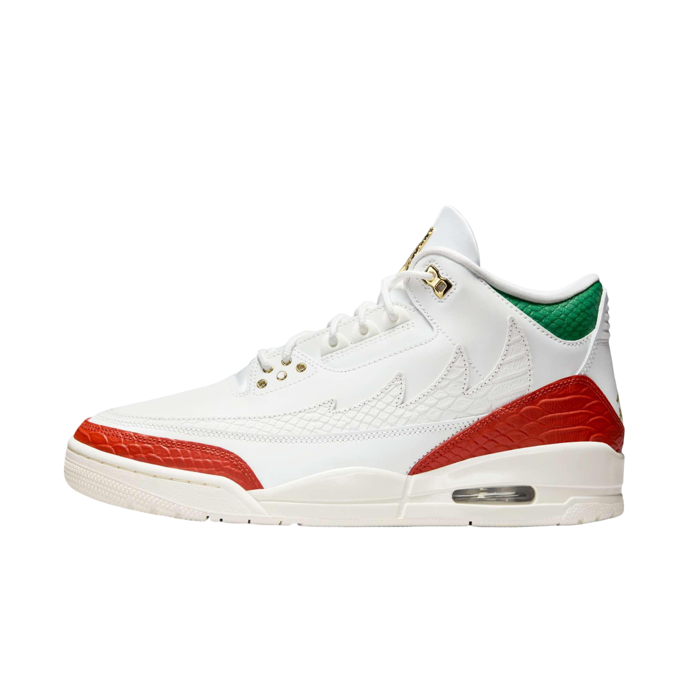 (Men's) Air Jordan 3 Retro "Mexico El Vuelo / Que Fuerza - Mas Vale Mana" (2025) [IO1752-100] Sneakers in White | FOOT NINJAS {1}