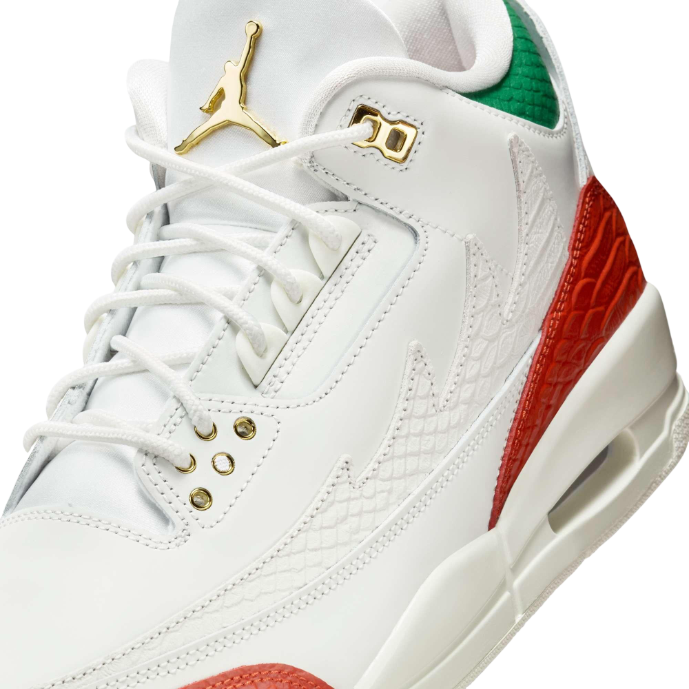 (Men's) Air Jordan 3 Retro "Mexico El Vuelo / Que Fuerza - Mas Vale Mana" (2025) [IO1752-100] Sneakers in White | FOOT NINJAS {7}