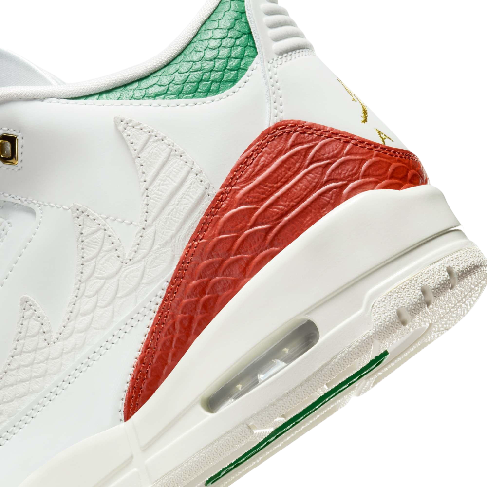 (Men's) Air Jordan 3 Retro "Mexico El Vuelo / Que Fuerza - Mas Vale Mana" (2025) [IO1752-100] Sneakers in White | FOOT NINJAS {8}