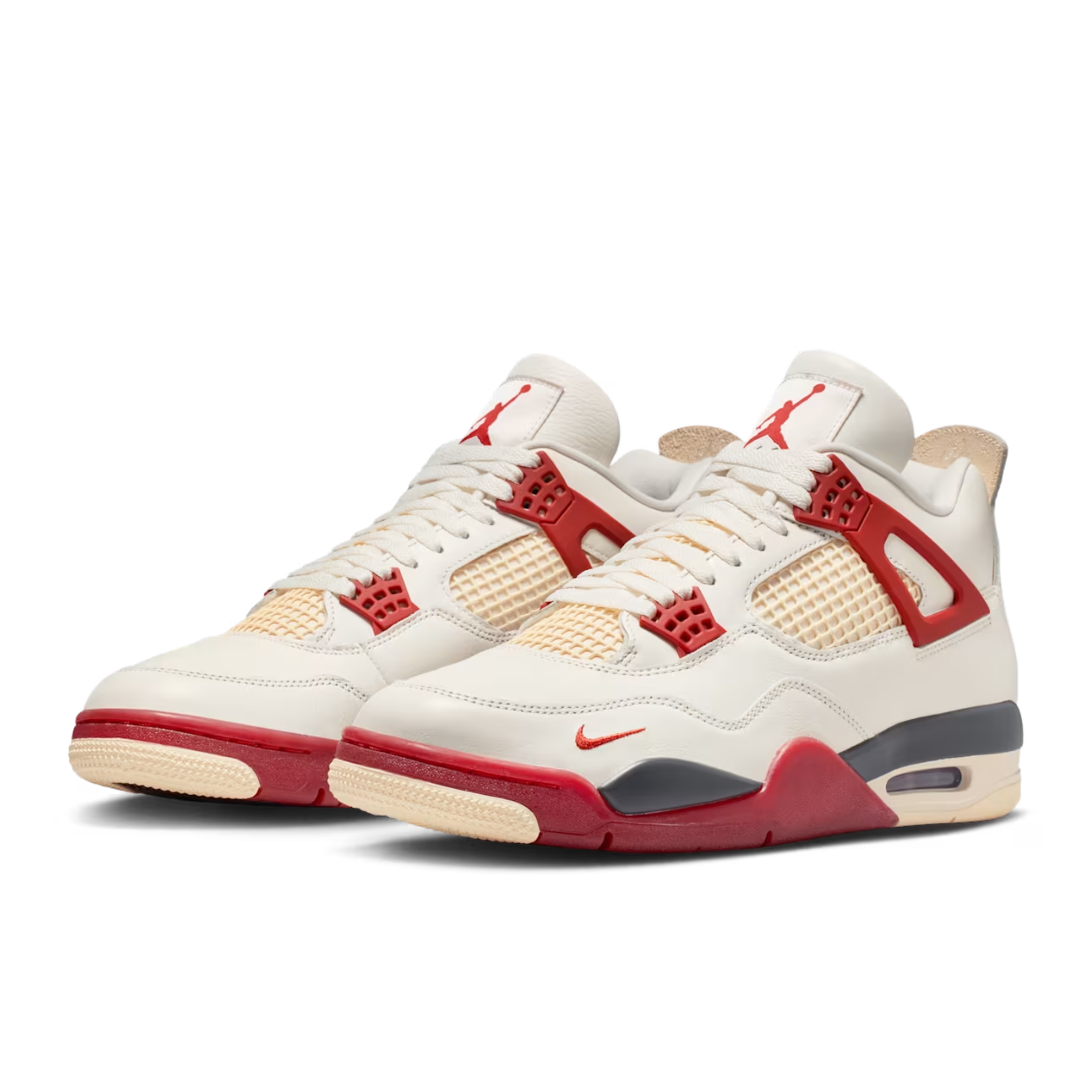 (Men's) Air Jordan 4 Retro OG SP x Nigel Sylvester "Brick After Brick / Vintage Fire Red" (2026) Sneakers in Beige [IQ8055-100] | FOOT NINJAS [3]