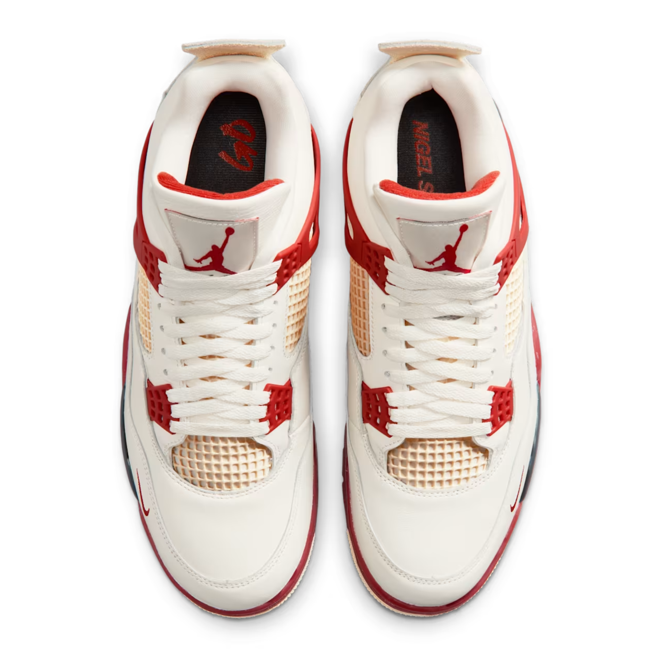 (Men's) Air Jordan 4 Retro OG SP x Nigel Sylvester "Brick After Brick / Vintage Fire Red" (2026) Sneakers in Beige [IQ8055-100] | FOOT NINJAS [4]