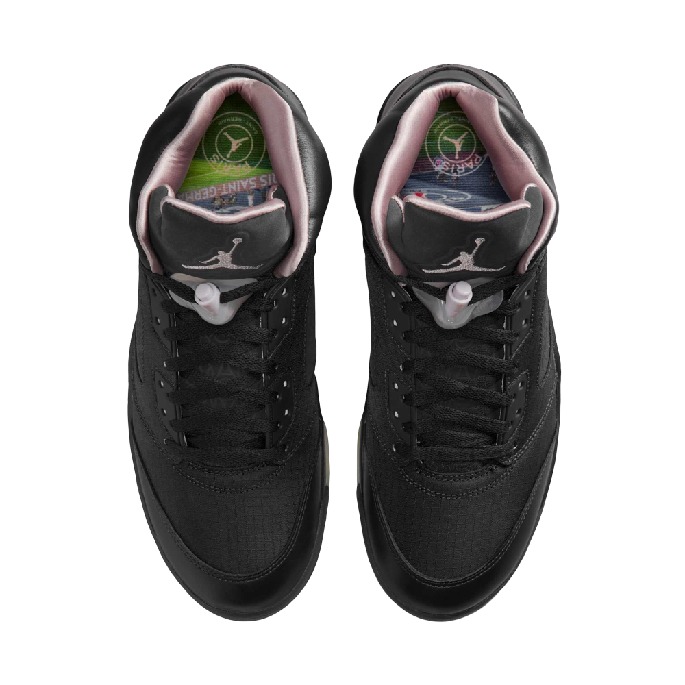 (Men's) Air Jordan 5 Retro x PSG "Paris Saint-Germain / Off Noir" (2025) [HQ3004-001] Sneakers in Black | FOOT NINJAS {4}