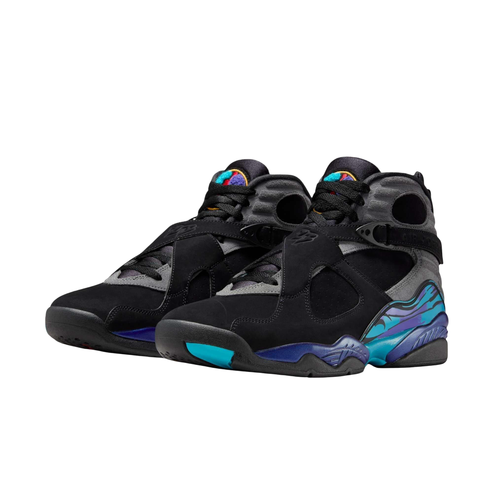 (Men's) Air Jordan 8 Retro "Aqua" (2025) [305381-006] Sneakers in Black | FOOT NINJAS {3}