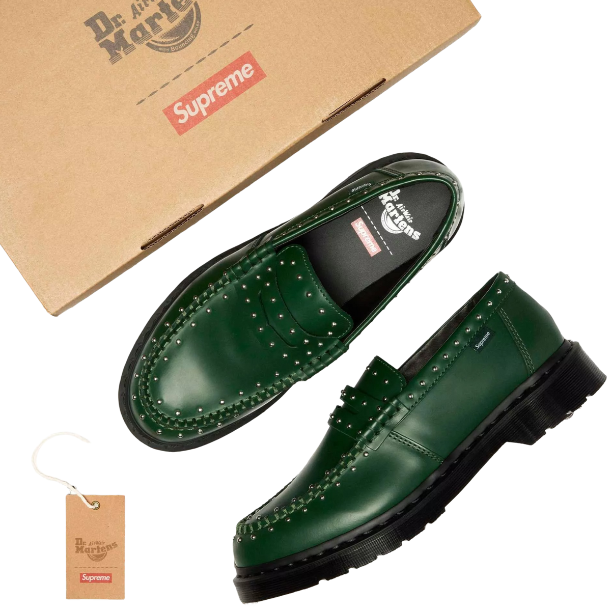 (Men's) Dr. Martens x Supreme Airwair Studded Penton Loafer "Green" (2025) Sneakers in Green | FOOT NINJAS {8}