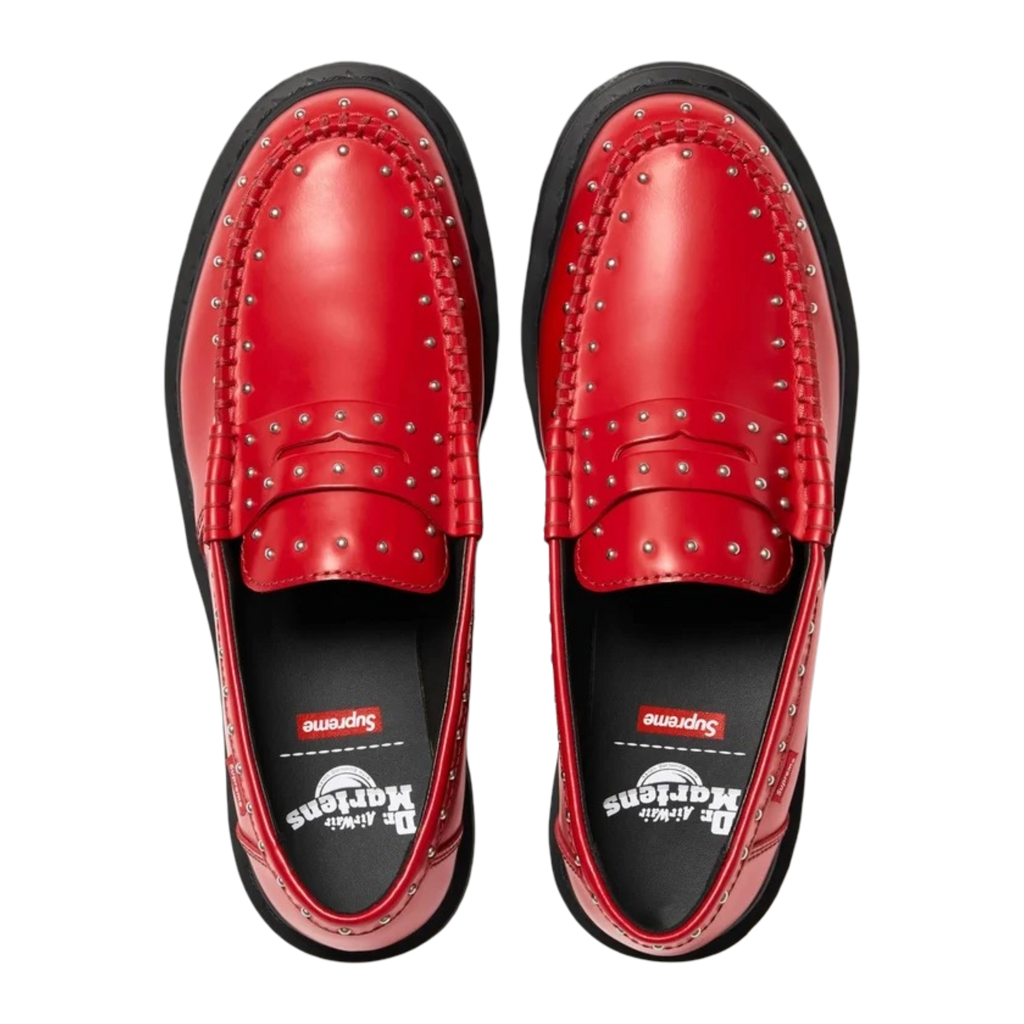 (Men's) Dr. Martens x Supreme Airwair Studded Penton Loafer "Poppy Red" (2025) Sneakers in Red | FOOT NINJAS {3}
