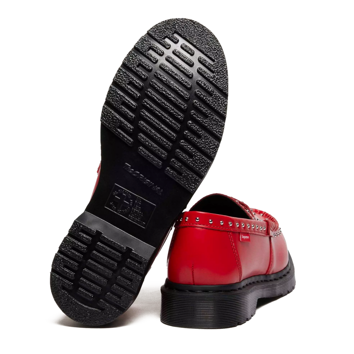(Men's) Dr. Martens x Supreme Airwair Studded Penton Loafer "Poppy Red" (2025) Sneakers in Red | FOOT NINJAS {5}