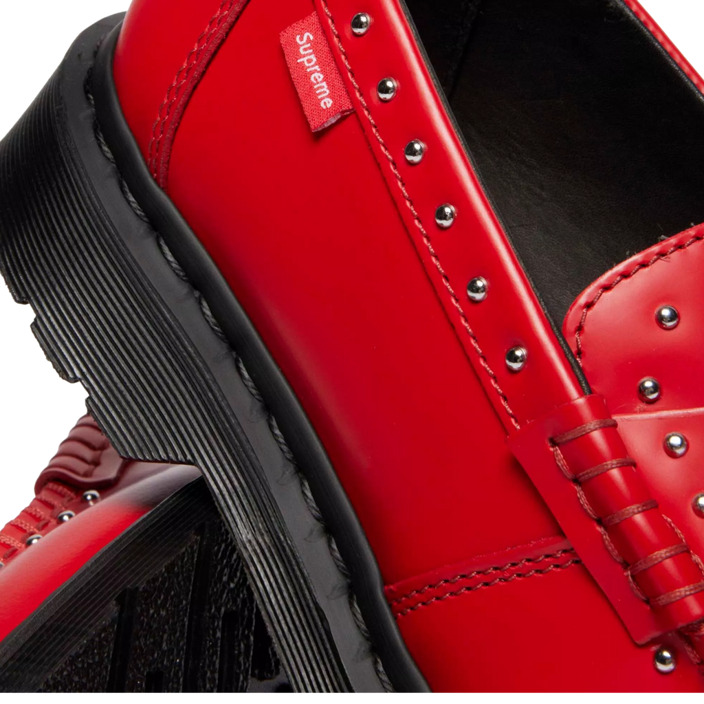 (Men's) Dr. Martens x Supreme Airwair Studded Penton Loafer "Poppy Red" (2025) Sneakers in Red | FOOT NINJAS {7}