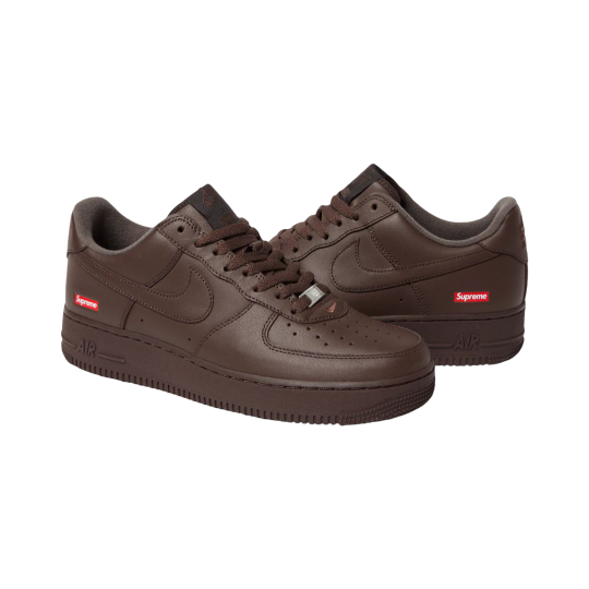 (Men's) Nike Air Force 1 Low SP x Supreme 'Box Logo' Baroque Brown (2023) [CU9225-200] Sneakers in Brown | FOOT NINJAS {2}