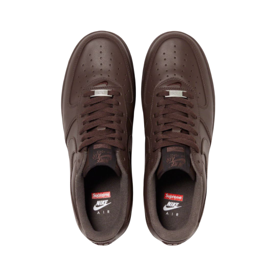(Men's) Nike Air Force 1 Low SP x Supreme 'Box Logo' Baroque Brown (2023) [CU9225-200] Sneakers in Brown | FOOT NINJAS {3}