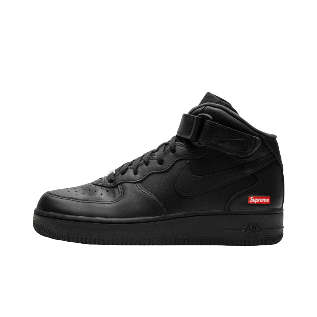 (Men's) Nike Air Force 1 Mid SP x Supreme "Box Logo" Black (2024) [FZ8784-001] Sneakers in Black | FOOT NINJAS {1}