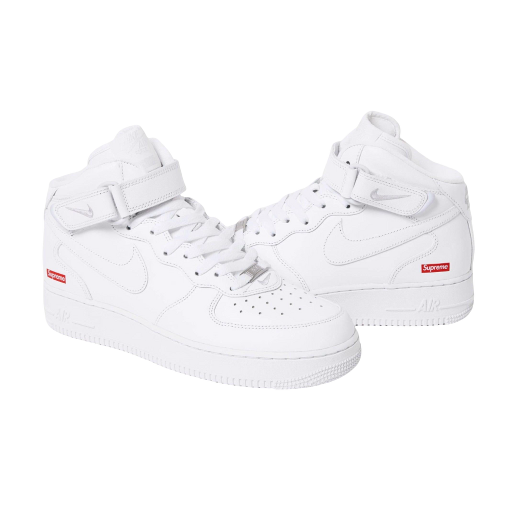 (Men's) Nike Air Force 1 Mid SP x Supreme "Box Logo" White (2024) [FZ8784-100] Sneakers in White | FOOT NINJAS {2}