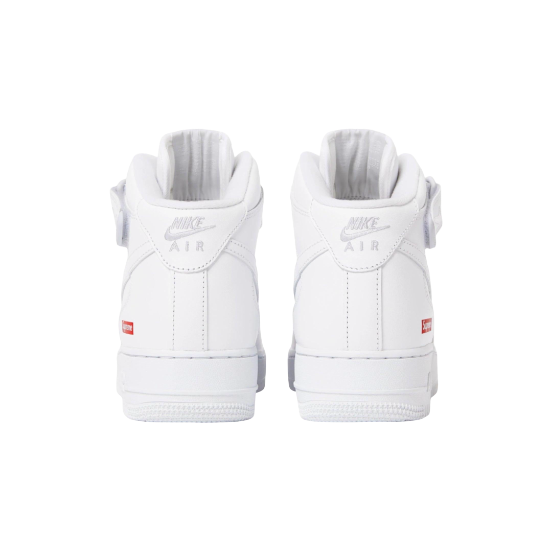(Men's) Nike Air Force 1 Mid SP x Supreme "Box Logo" White (2024) [FZ8784-100] Sneakers in White | FOOT NINJAS {4}
