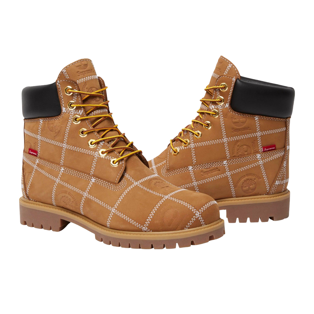 (Men's) Timberland 6" Premium Waterproof Boot x Supreme "Patchwork Wheat" (2025) [TB0A5TBZ-754] Sneakers in Brown | FOOT NINJAS {1}
