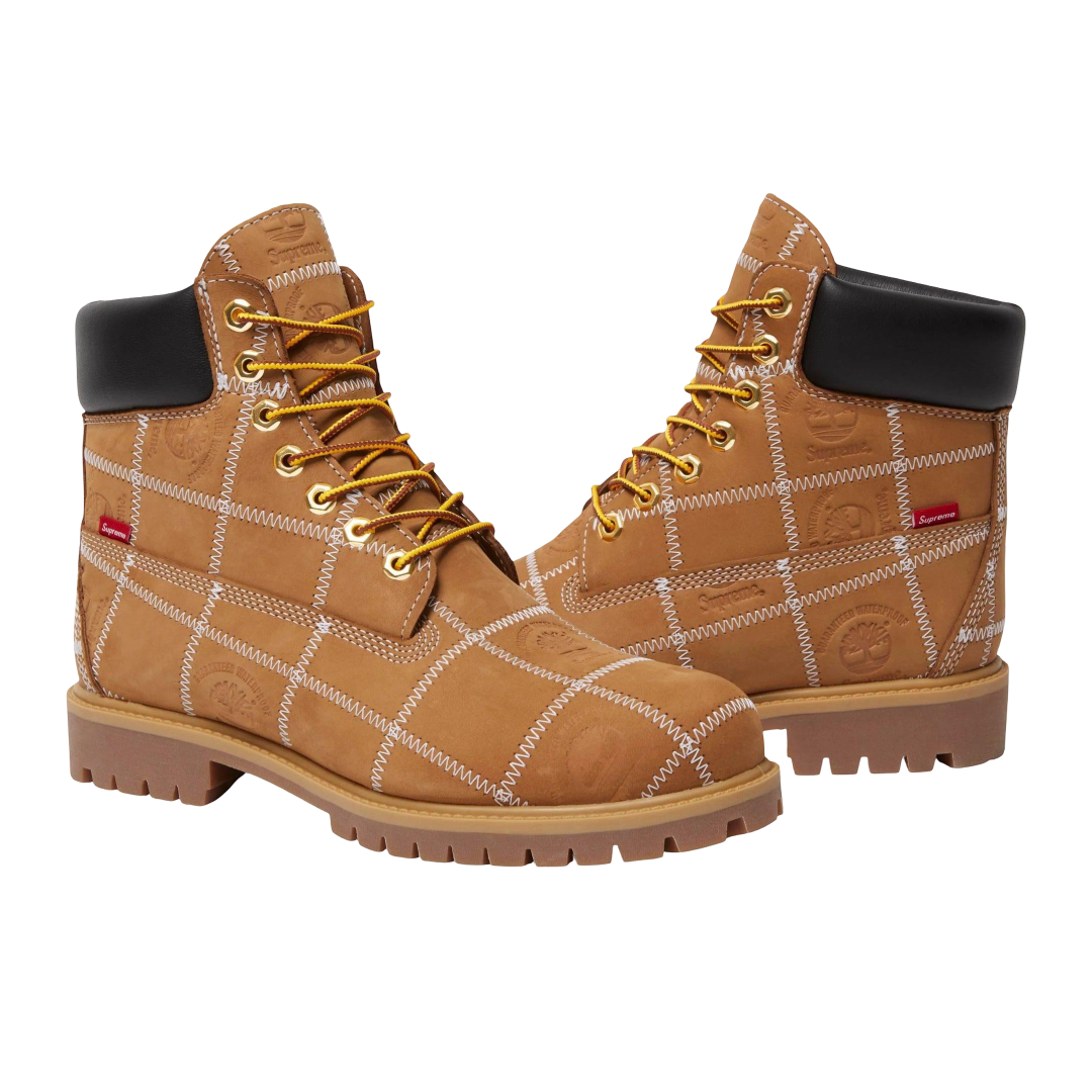 (Men's) Timberland 6" Premium Waterproof Boot x Supreme "Patchwork Wheat" (2025) [TB0A5TBZ-754] Sneakers in Brown | FOOT NINJAS {1}