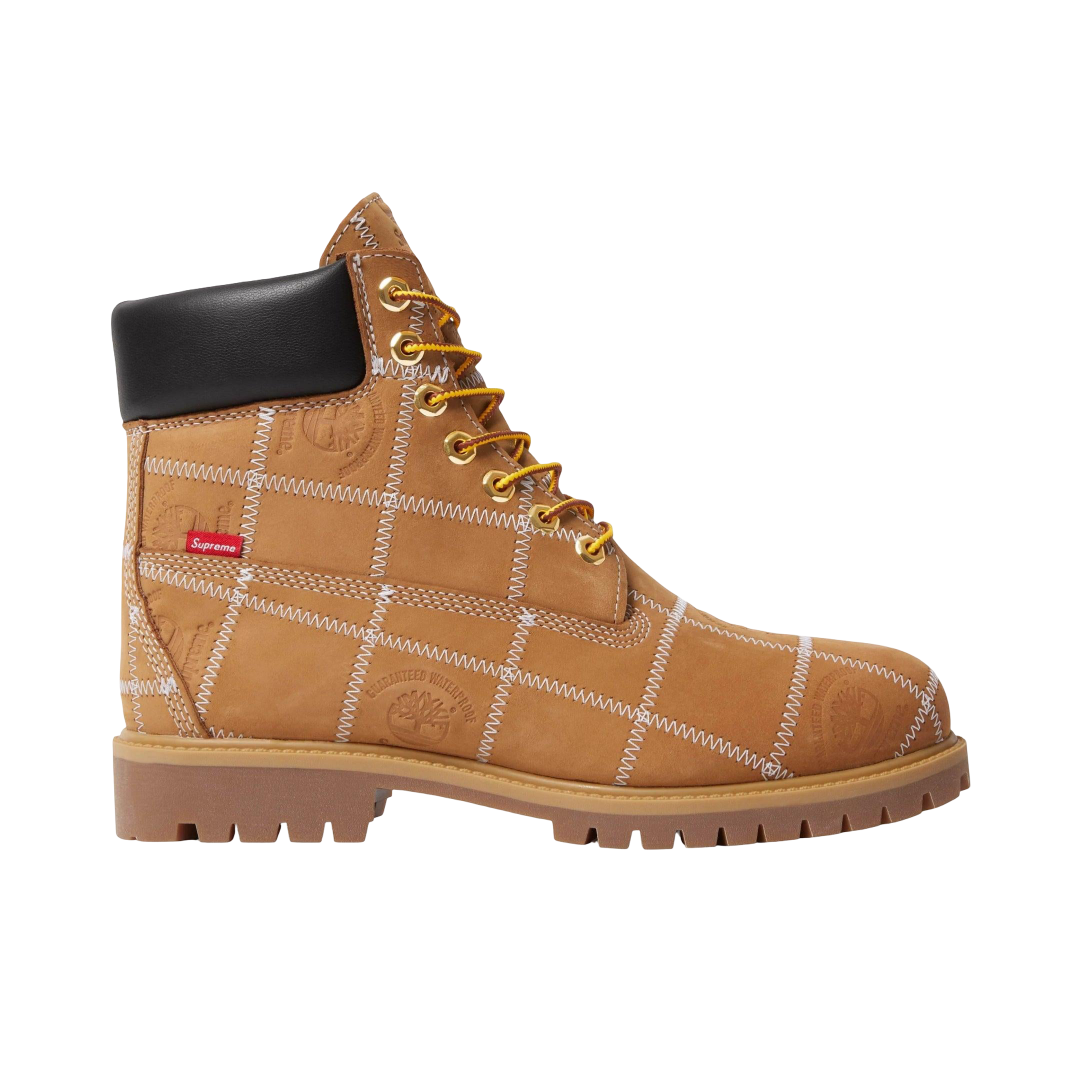 (Men's) Timberland 6" Premium Waterproof Boot x Supreme "Patchwork Wheat" (2025) [TB0A5TBZ-754] Sneakers in Brown | FOOT NINJAS {2}