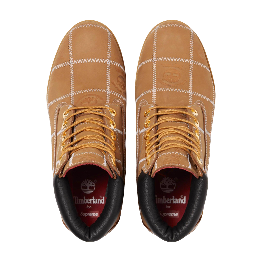 (Men's) Timberland 6" Premium Waterproof Boot x Supreme "Patchwork Wheat" (2025) [TB0A5TBZ-754] Sneakers in Brown | FOOT NINJAS {3}
