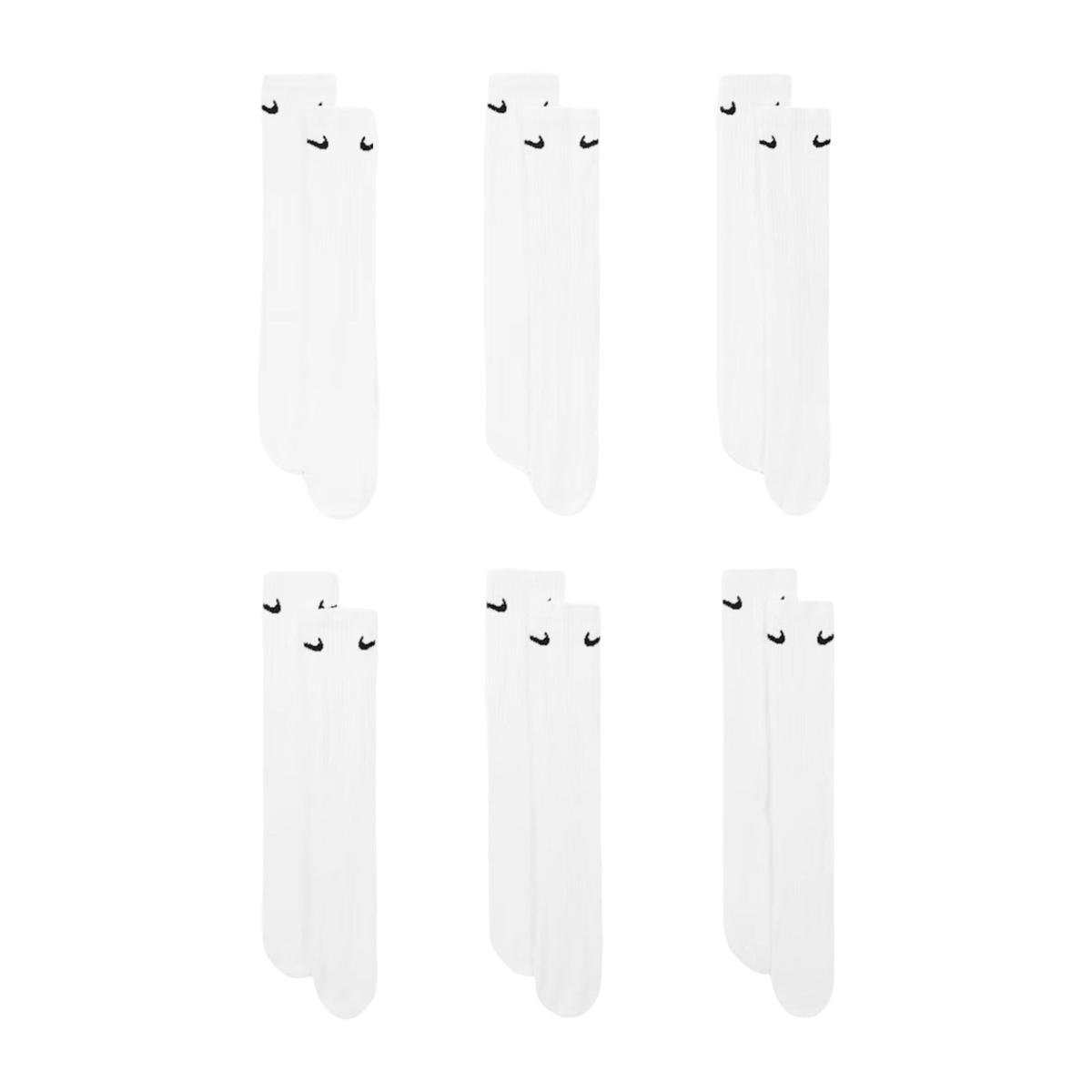 Nike Dri-FIT Everyday Cushioned High Training Crew Socks (6 Pack) Black | White | FOOT NINJAS {7}