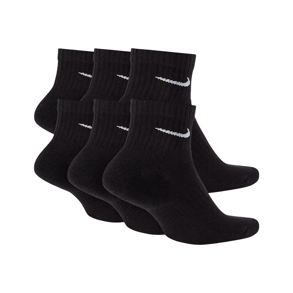 Nike Dri-FIT Everyday Cushioned Mid Training Quarter Ankle Socks (6 Pack) Black [SX7669-010] | FOOT NINJAS {2}