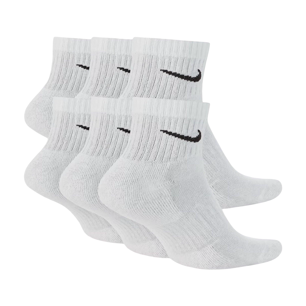 Nike Dri-FIT Everyday Cushioned Mid Training Quarter Ankle Socks (6 Pack) White [SX7669-100] | FOOT NINJAS {2}
