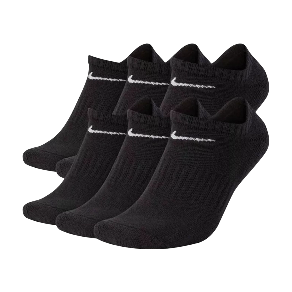 Nike Dri-FIT Everyday Cushioned Training No-Show Socks (6 Pack) Black [SX7675-010] | FOOT NINJAS {1}