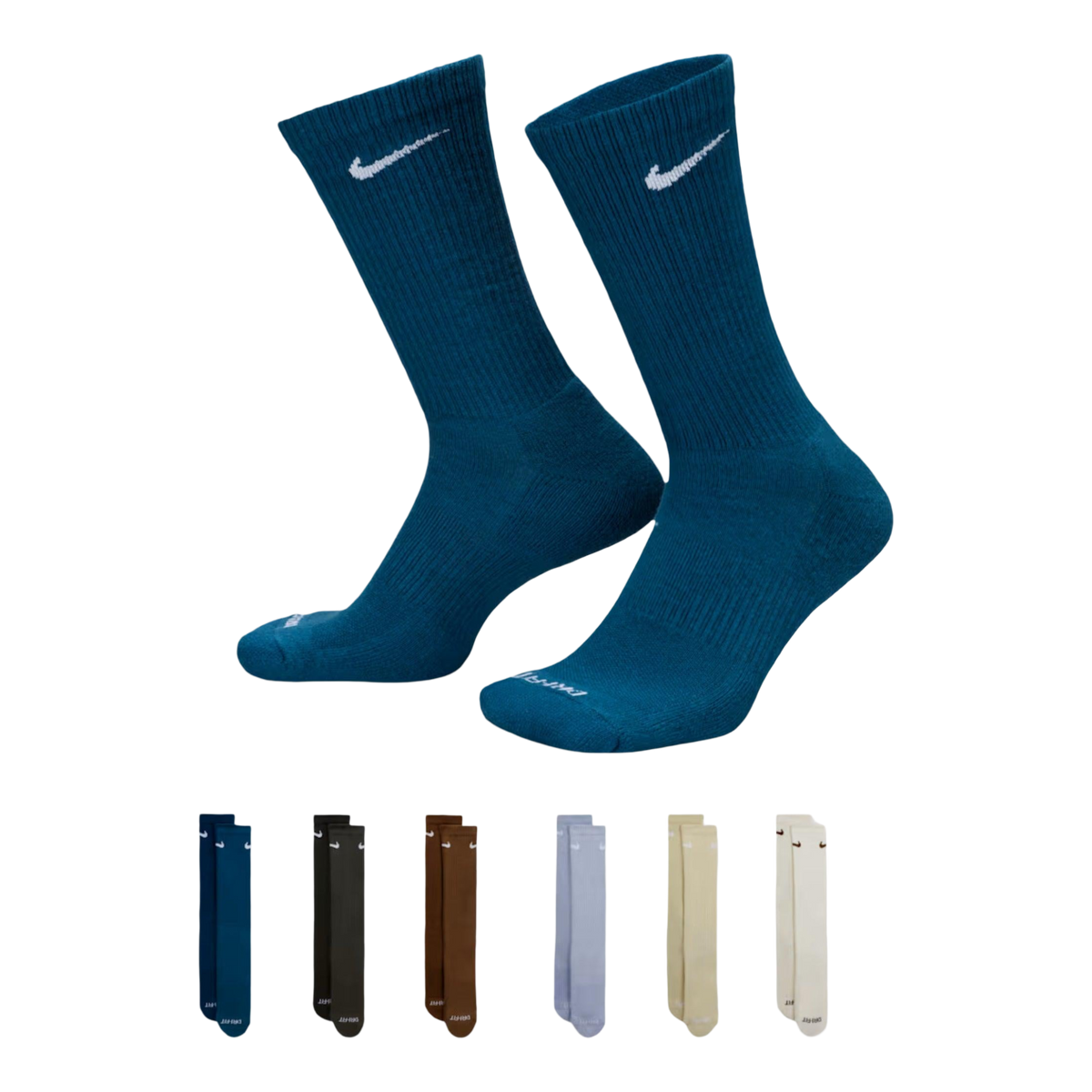 Nike Dri-FIT Everyday Plus Cushioned High Training Crew Socks (6 Pack) Multicolor [SX6897-970] | FOOT NINJAS {1}