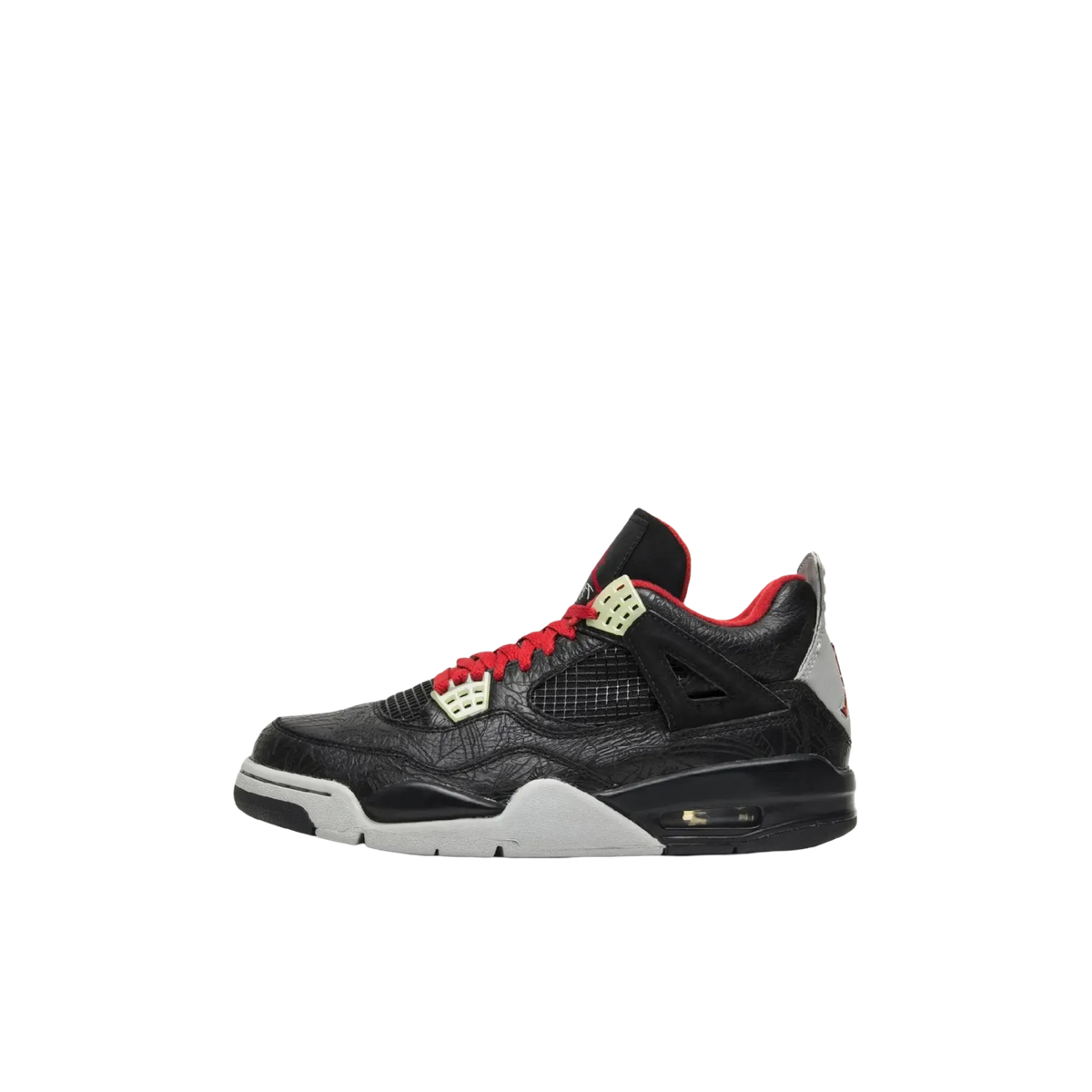 [PRE-ORDER] (GS) Air Jordan 4 Retro "Black Laser" (2027) Sneakers in Black | FOOT NINJAS {1}