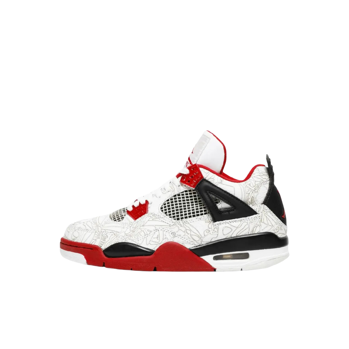 [PRE-ORDER] (GS) Air Jordan 4 Retro "White Laser" (2027) Sneakers in White | FOOT NINJAS {1}