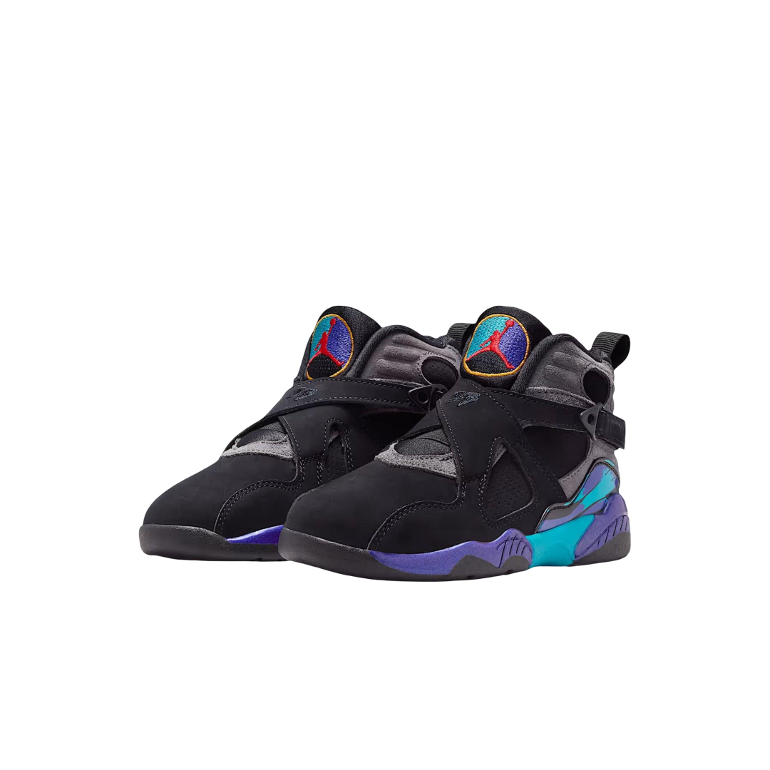 (PS) Air Jordan 8 Retro "Aqua" (2025) [305369-006] Sneakers in Black | FOOT NINJAS {3}