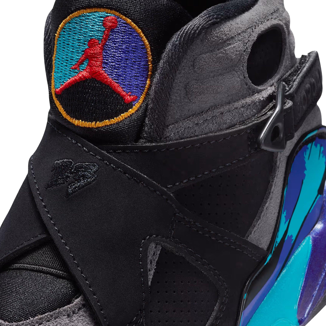 (PS) Air Jordan 8 Retro "Aqua" (2025) [305369-006] Sneakers in Black | FOOT NINJAS {7}