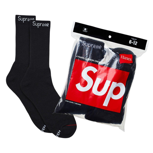 Supreme x Hanes Cushion Crew Socks (Full Pack of 4) | FOOT NINJAS {2}
