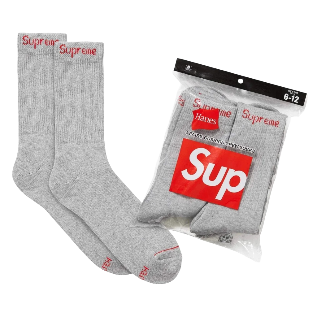 Supreme x Hanes Cushion Crew Socks (Full Pack of 4) | FOOT NINJAS {6}